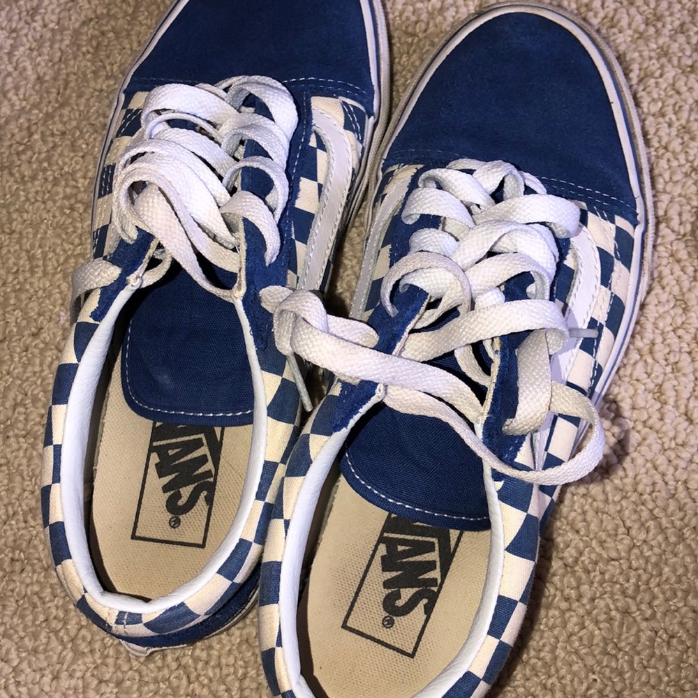 Vans Blue Checkboard Sneakers